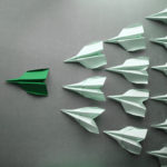 Business leadership concept/Flying paper planes 8