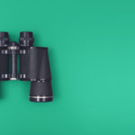 Binoculars header with copy space