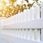 White picket or fence ready made for installed around the house.