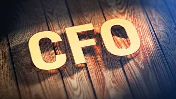 Acronym CFO on wood planks