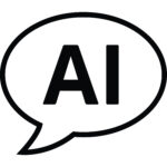 AI chat bubble chatbot line art vector icon for technology apps