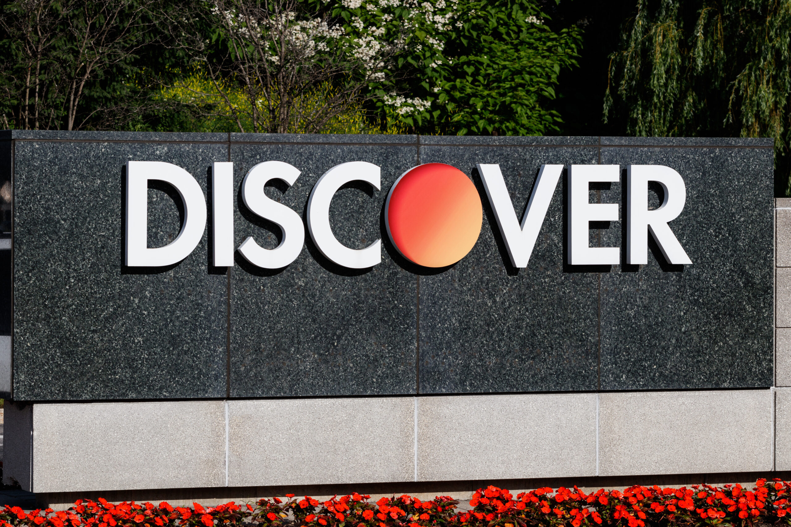 Riverwoods - Circa June 2019: Discover Financial Services headquarters. Discover offers credit cards, home and student loans I