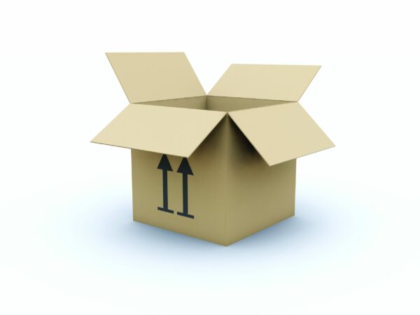 Empty box isolated on white