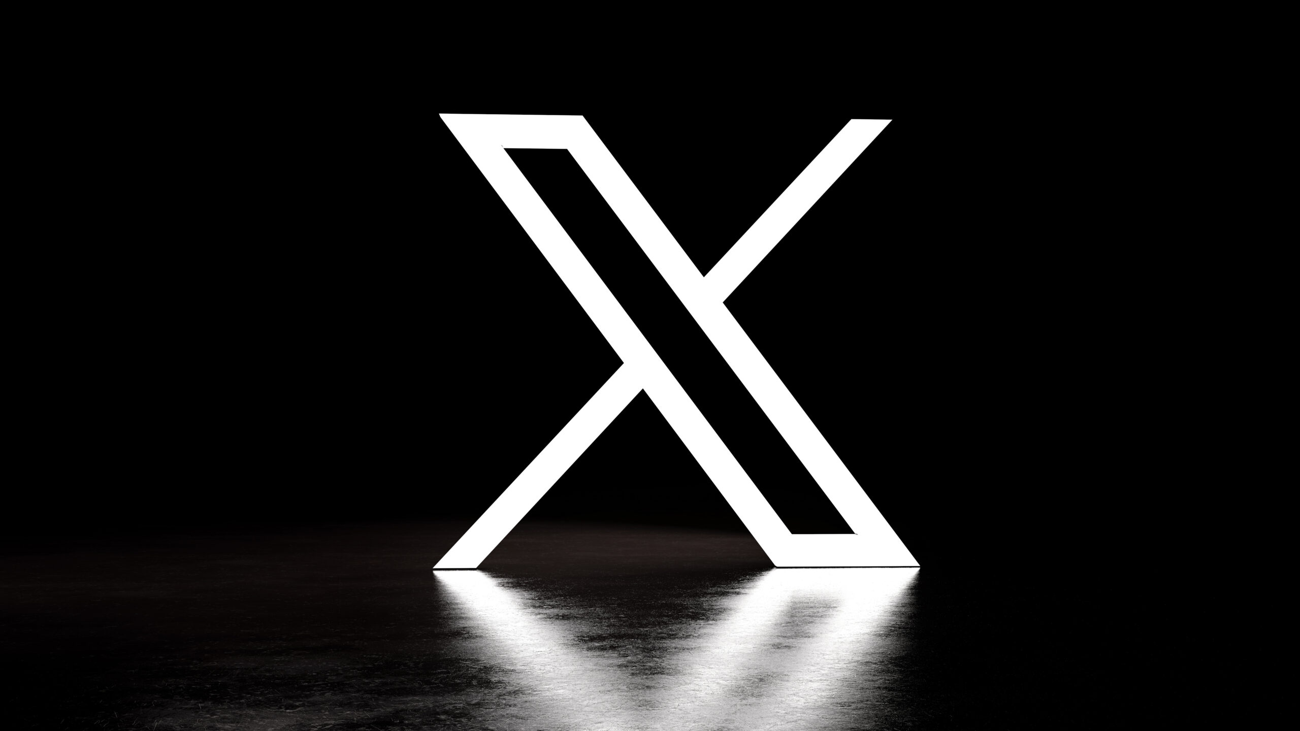 X app logo in front of Twitter blue bird symbol background. X is the new name and logo of social media. - Türkiye, Istanbul - August 2023, 3D