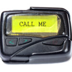 Old pager on a white background