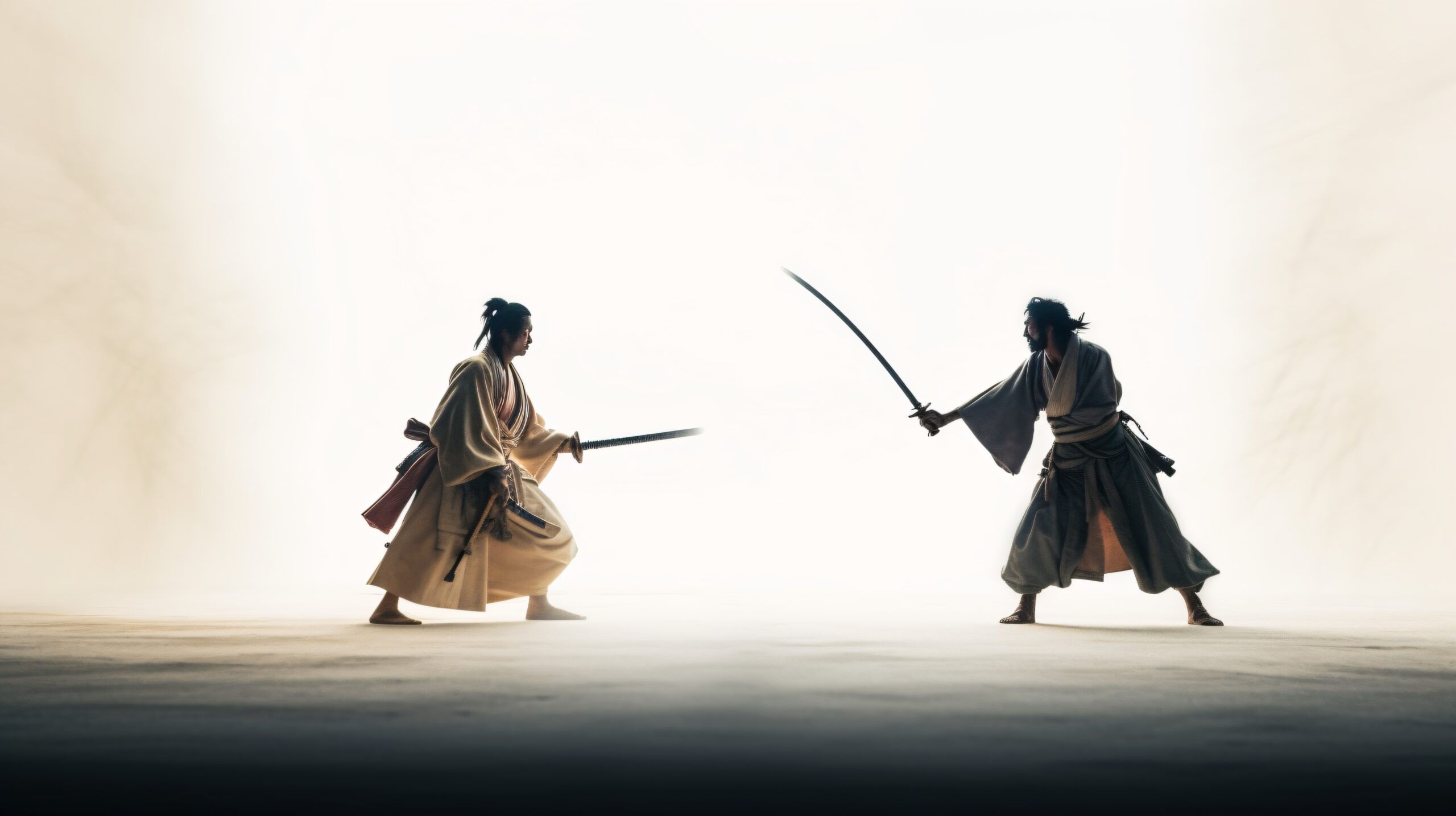 Two fighting samurai warriors. Designed using Generative AI