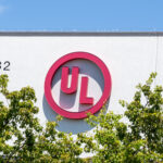 Close up of UL logo on the building at UL’s Laboratory facility in Fremont, CA, USA - June 11, 2023. UL Solutions is a global independent safety science company.