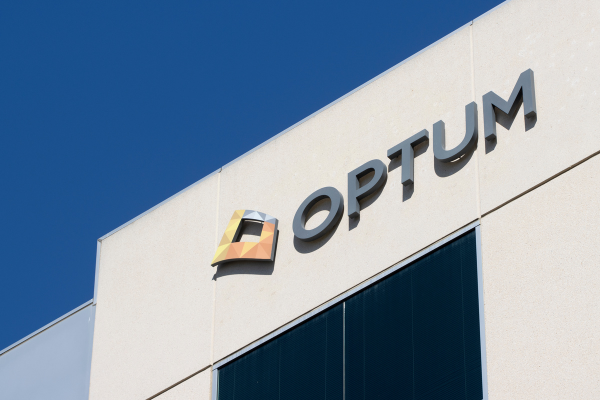 Optum logo is seen at its office in Irvine, California. Optum is an American health services and innovation company owned by the UnitedHealth Group