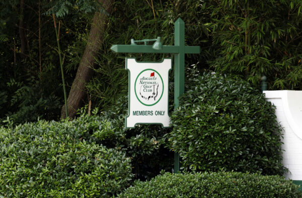Augusta, GA, USA - May 15, 2015: An entrance to the Augusta National Golf Club in Augusta, Georgia. The Augusta National Golf Club is a private country club and home to the annual Masters tournament.