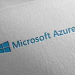 Microsoft azure logo paper texture icon illustration