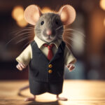 A mouse in a business suit and tie, generative AI.