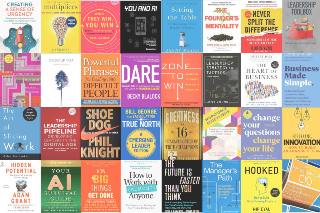 A collage of book covers.