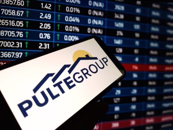 PulteGroup Inc company logo displayed on mobile phone