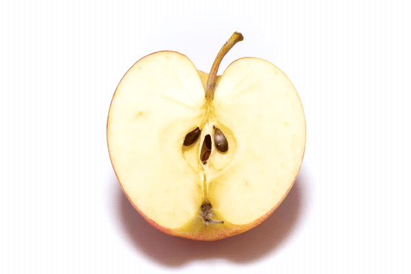 Red apple becomes dry and wrinkled. Half cutted fruit dehydrates quickly. Fast timelapse.