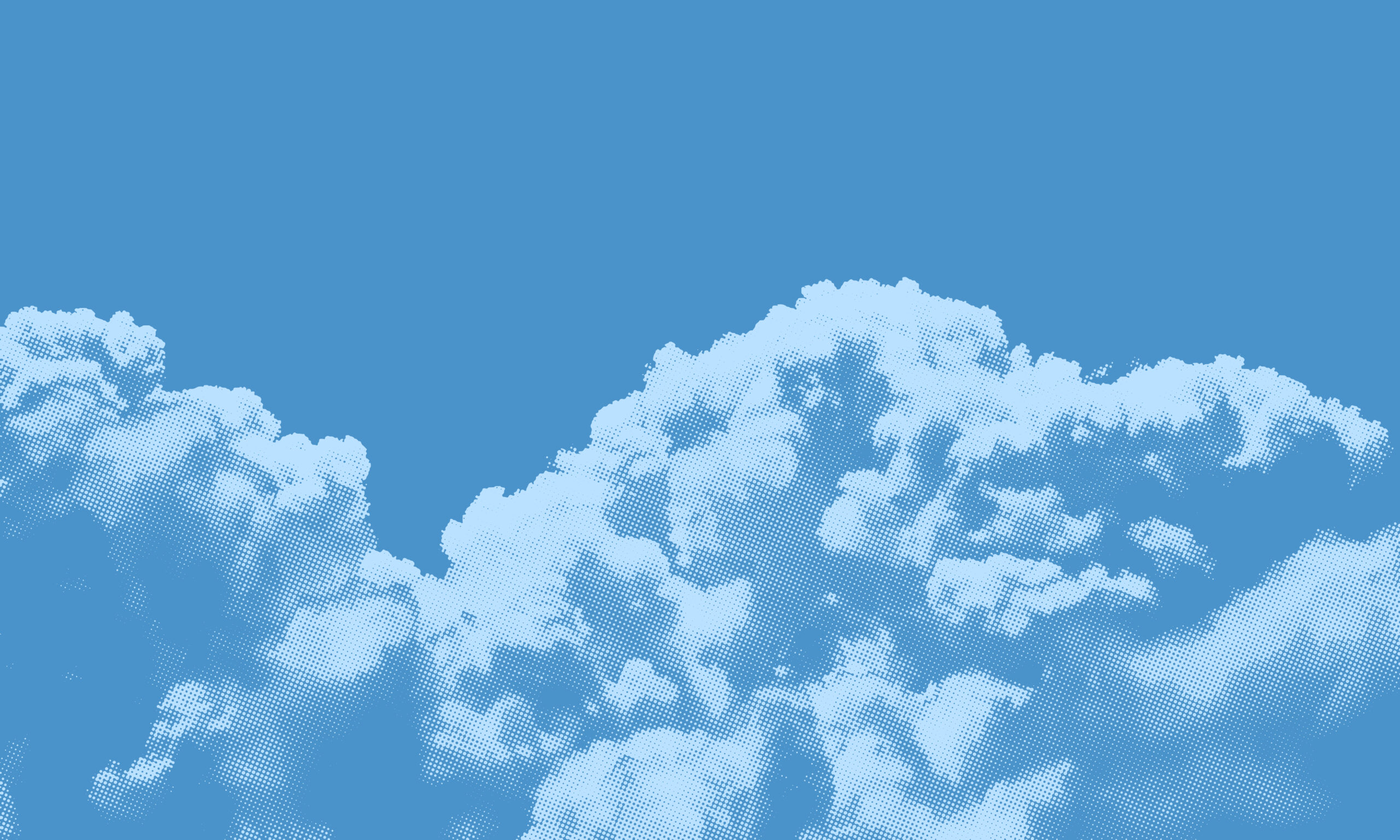 vector Clouds in the blue sky. Nature background. halftone effect
