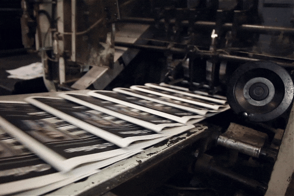 newspaper being printed offset printing press
