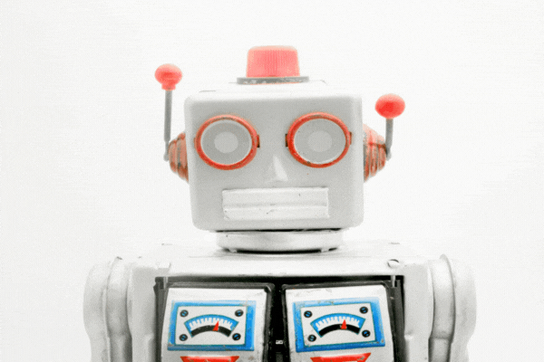 yes and no and wobble retro robot