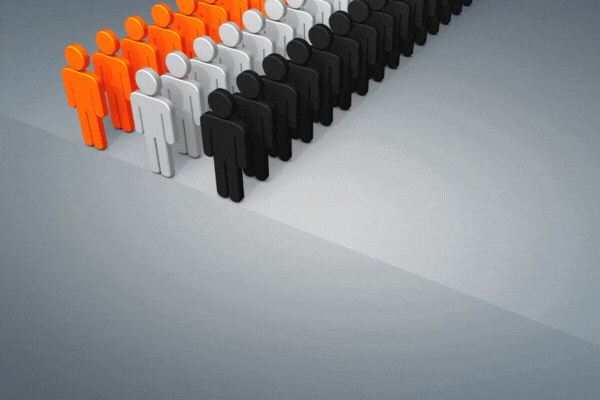 Concept animation downsizing human resources.