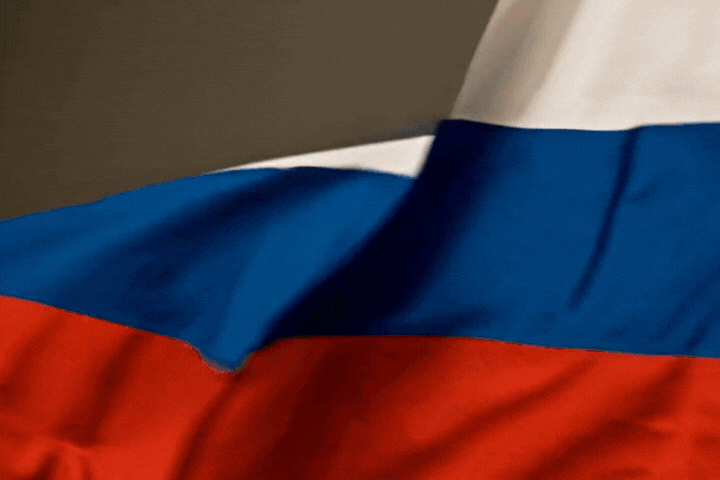 russian flag with handcuffs falling on top