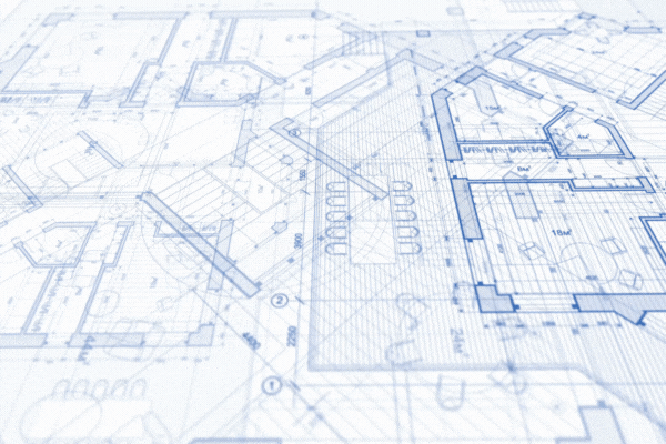 00:05 / 00:30 1x Downloaded Save to Library Find Similar File #: 214958323 Architecture design: blueprint plan - vector illustration of a plan modern residential building / technology, industry, business concept illustration: real estate, building, construction, architecture