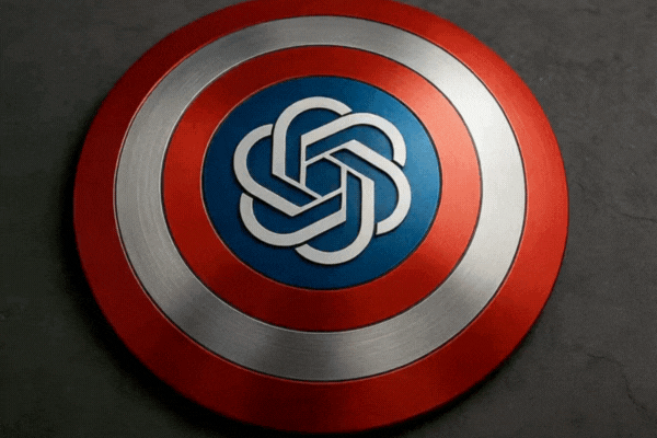 Shield with the OpenAI Logo on it