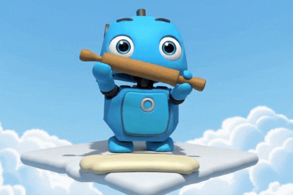 Blue robot rolling pin