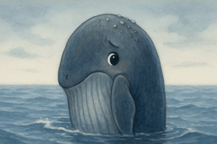 Whale going under water