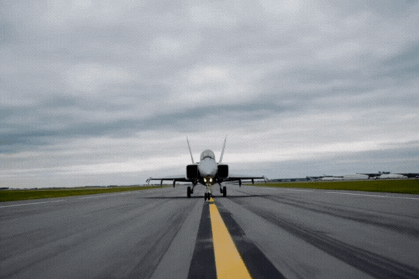 Fighter jet taking off
