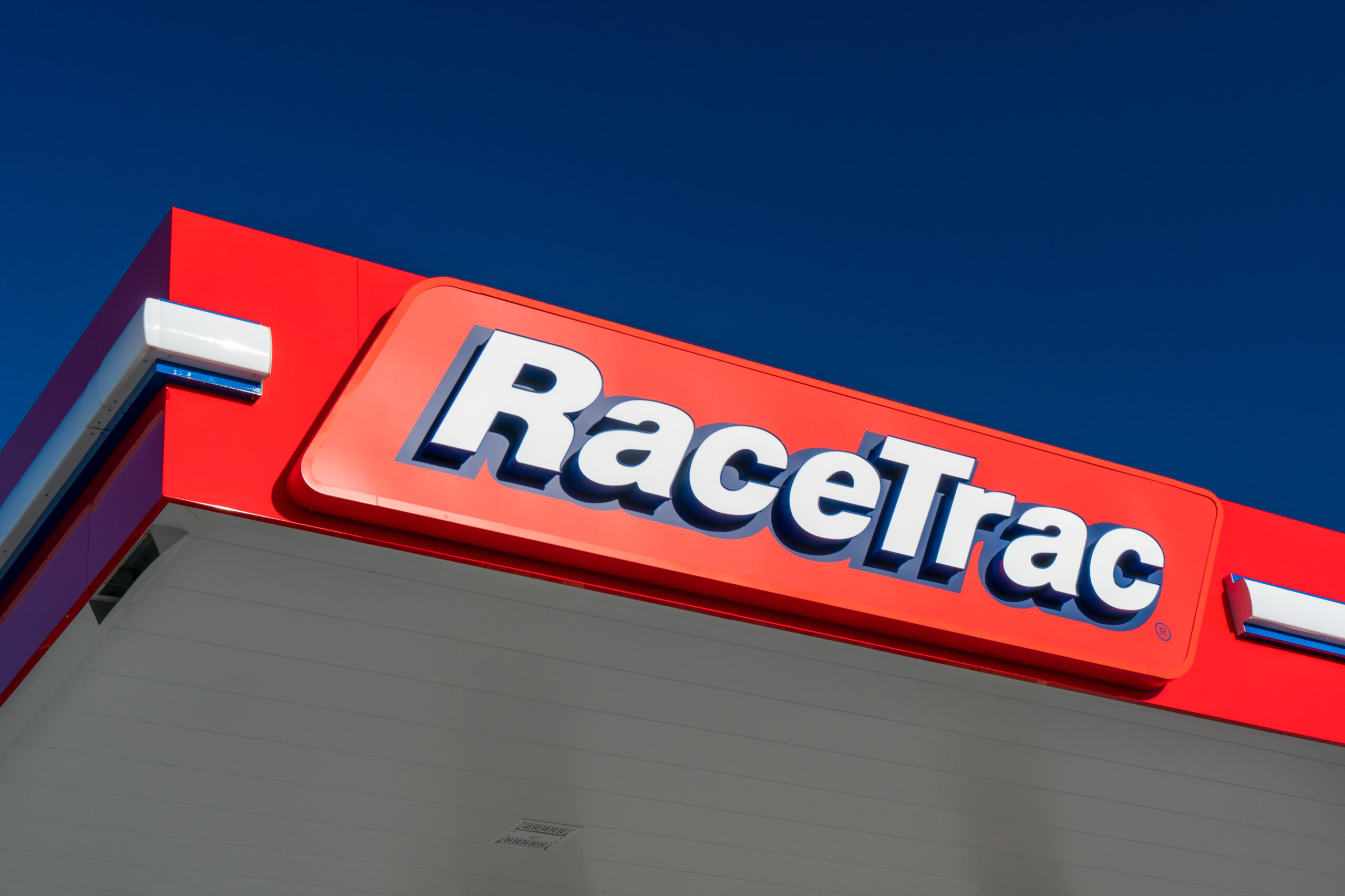 RaceTrac Gas Station Exterior and Logo