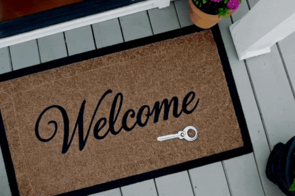 A key left on a doormat
