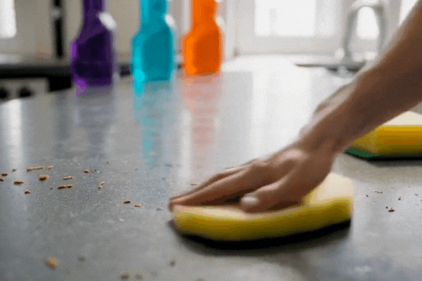 deep cleaning a kitchen counter