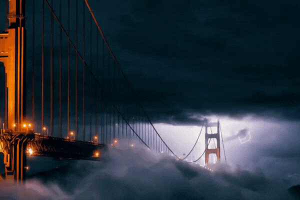 Scary weather around the Golden Gate Bridge