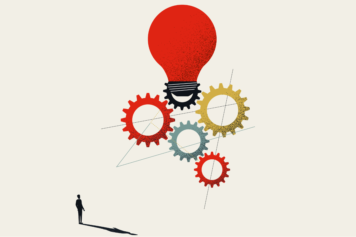 Business process automation vector symbol. New digital transformation concept, innovation. Minimal illustration.