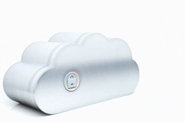 Secure cloud computing concept. 3D rendering. 4K