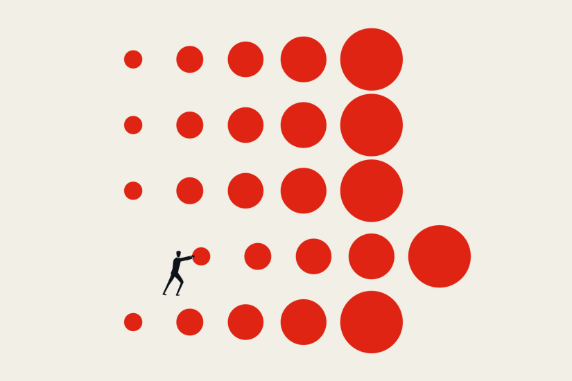 Business strong leadership vector concept. Symbol of success, ambition and achievement. Minimal illustration.