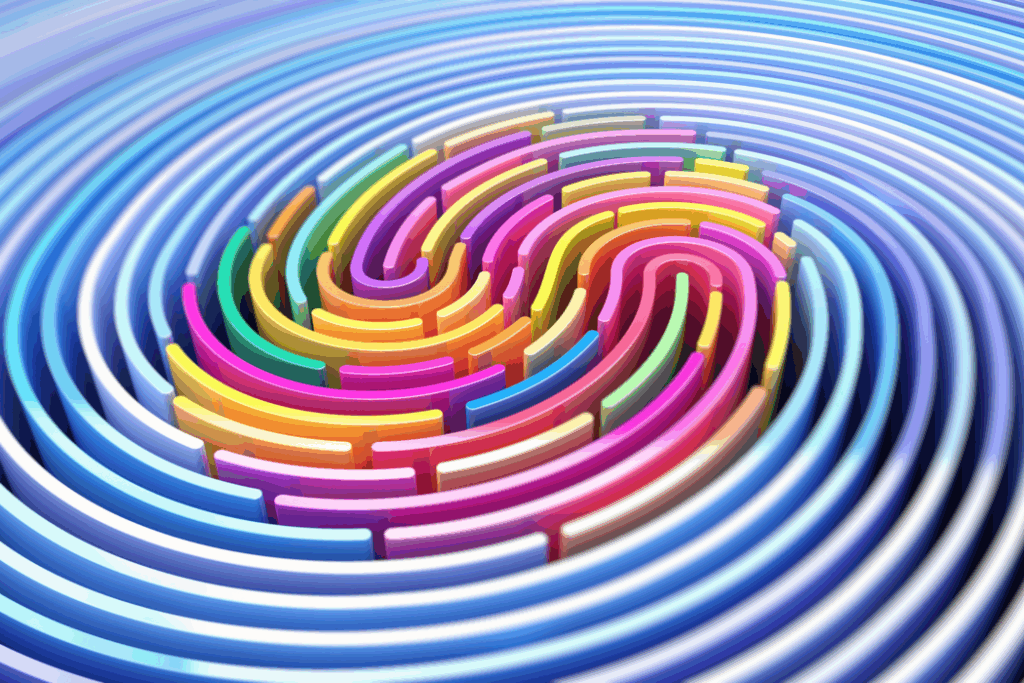 3D render abstract background of stylized fingerprint