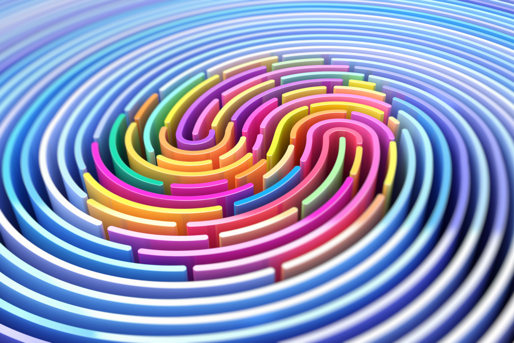 3D render abstract background of stylized fingerprint