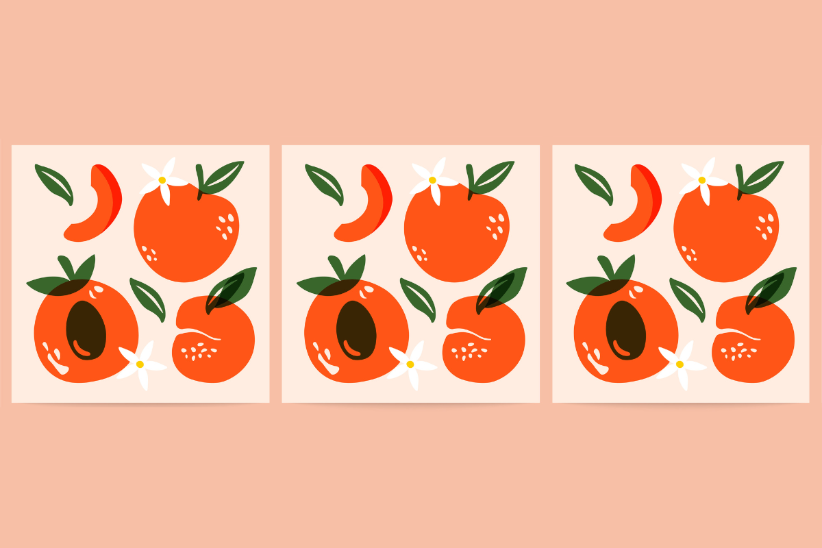 Modern minimalistic peaches