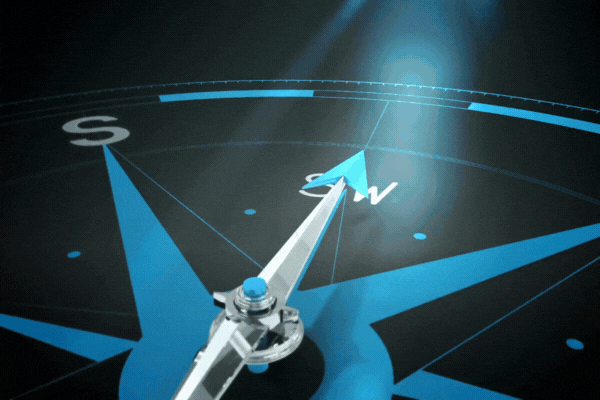 Compass pointing to the north