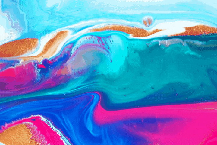 Fluid art drawing video, abstract acrylic texture with colorful waves.