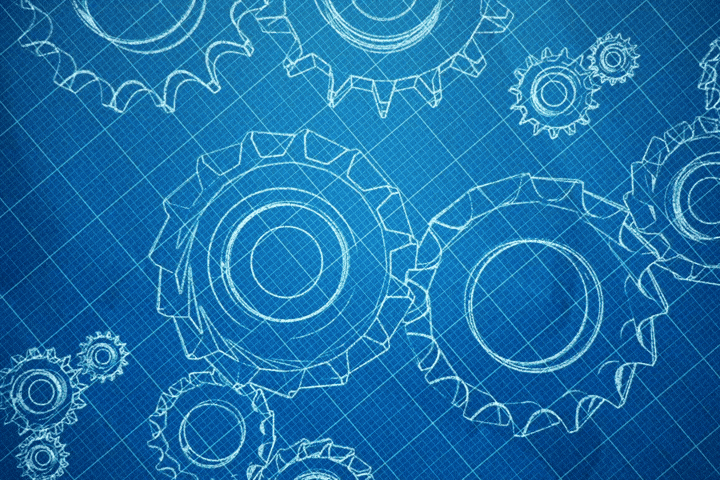 animation of blueprint drawing