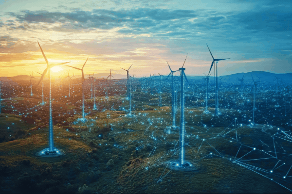Futuristic AI-enhanced energy grids balancing renewable and non-renewable energy sources: Grids using AI to optimize energy distribution and storage.