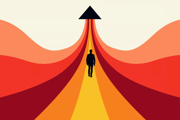 Man Silhouette Arrow Upward Growth Progress Success Journey