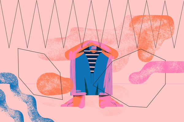 Downloaded Anxiety and panic concept. A person experiences anxiety and overwhelming fears. Feel threatened