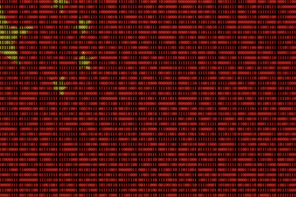 China Flag in Digital Binary Numbers cyber style matrix