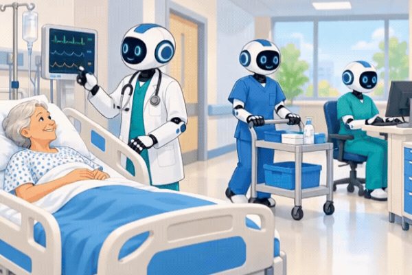 Robot doctors working in healthcare