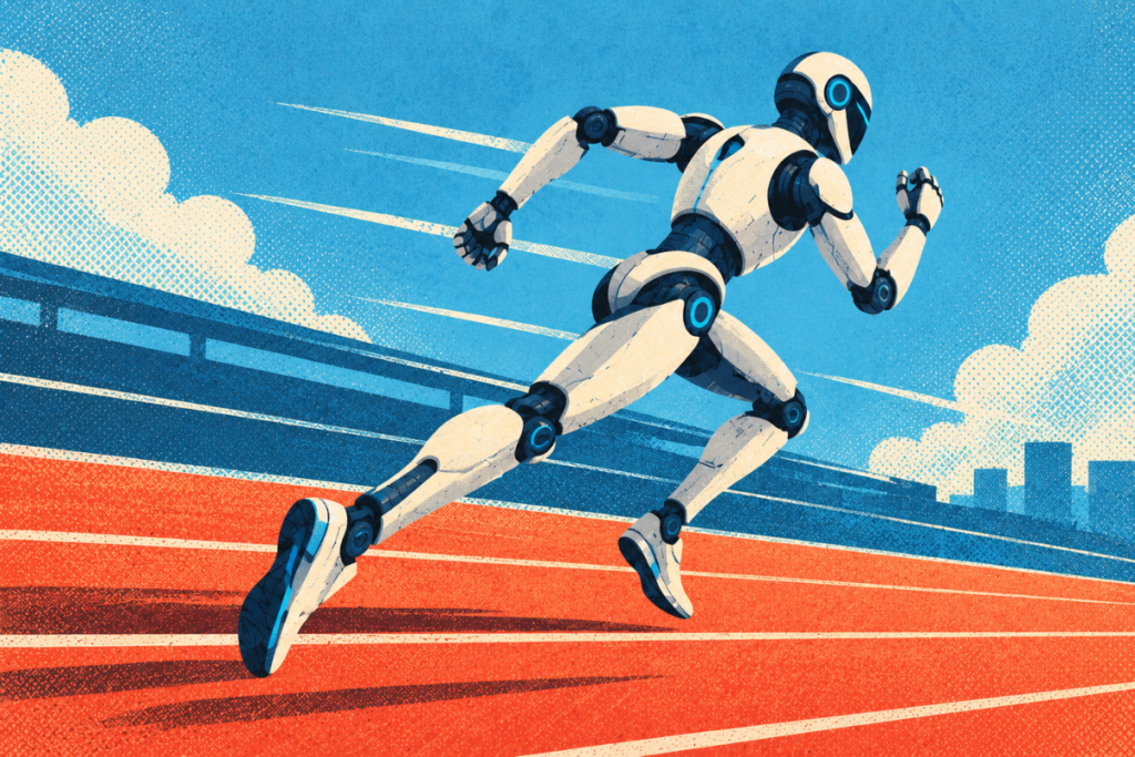 Robot AI outpacing running faster
