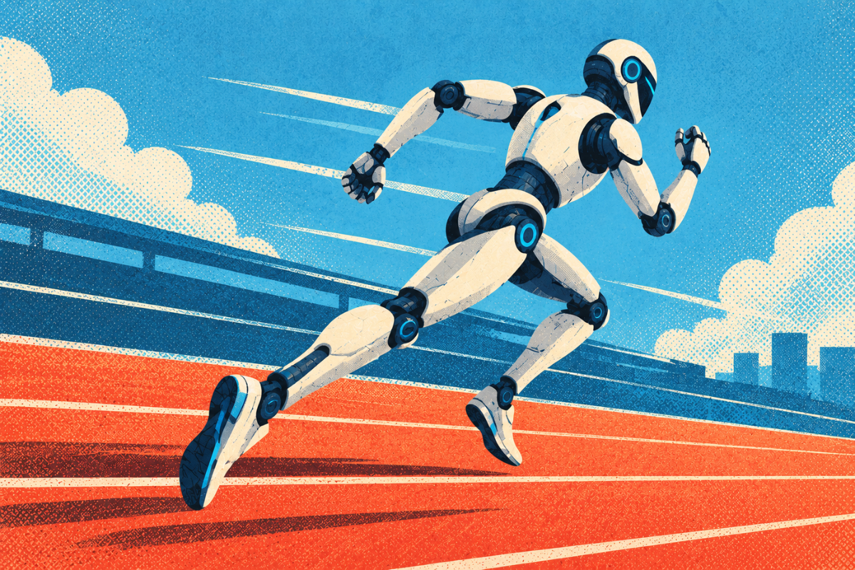 Robot AI outpacing running faster